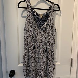 Floral Romper with Lace Detailed Back